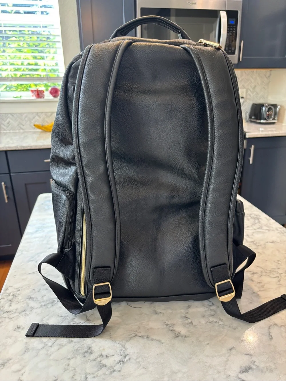 Itzy Ritzy Black Quilted Backpack Diaper Bag